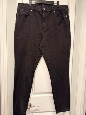 Banana Republic Size 20 Black Stretch Hi Rise Tapered Leg Classic Denim Jeans